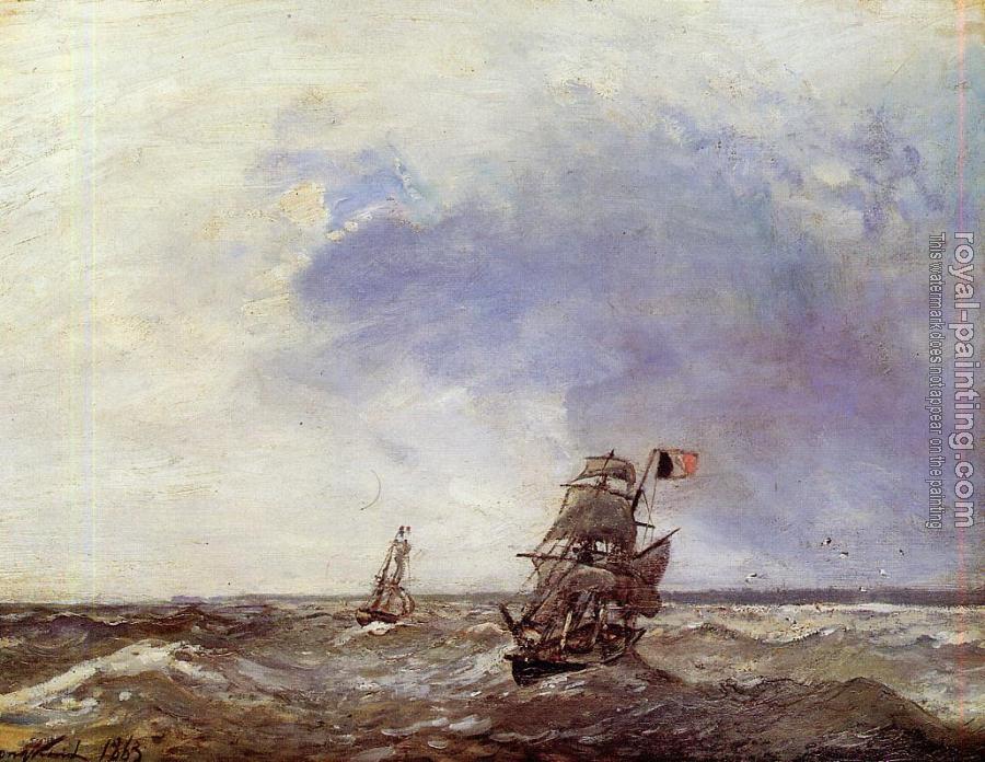 Johan Barthold Jongkind : Ships at Sea